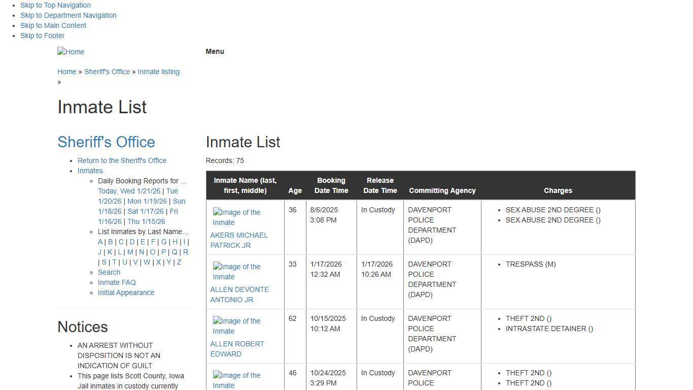 Inmate List
